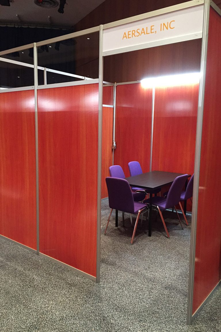 private booth in shell scheme at exhibition